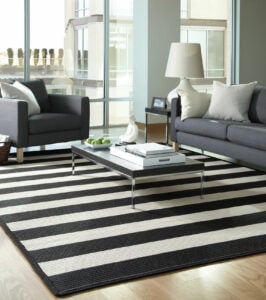 Black & White Braided Rug