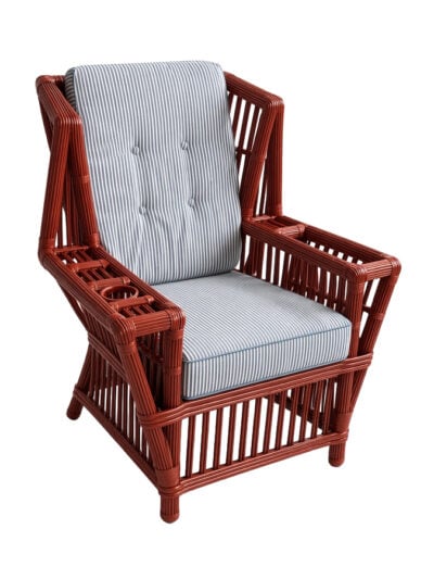 Montego Bay Wicker Wing Chair Custom Color COM Fabric
