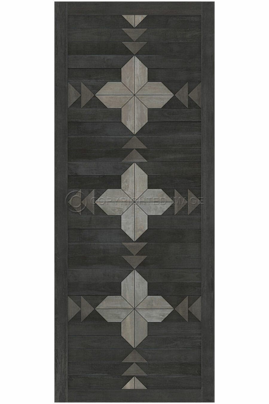images Alpine Obsidian Vinyl Floor Cloth, 36 x 90 Runner