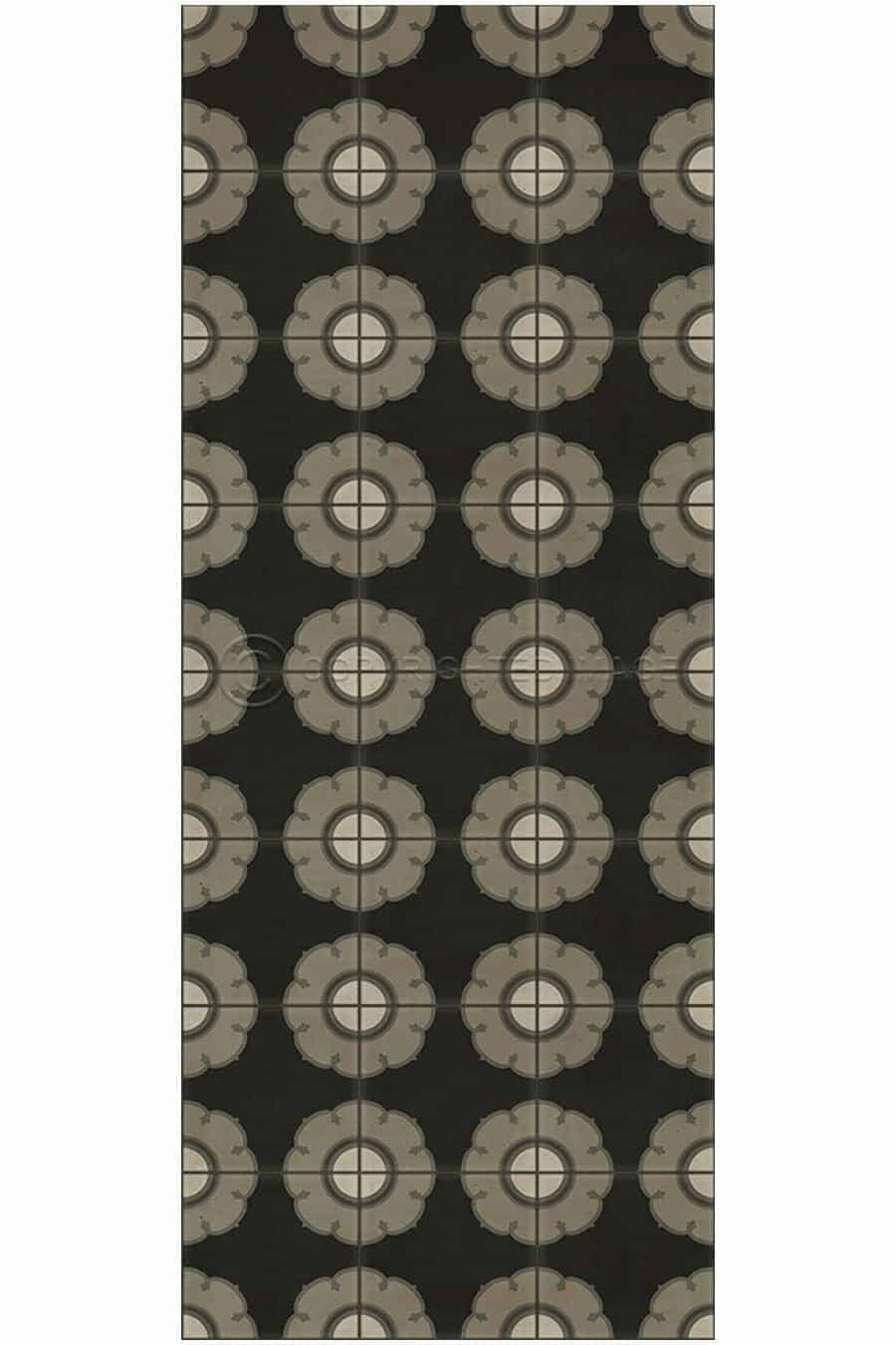 images Bachelors Button Coal Floor Cloth, 36 x 90 Runner