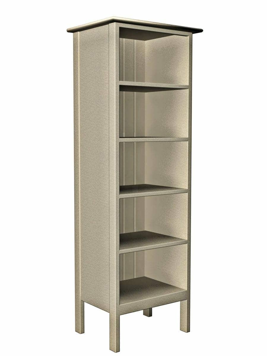 images Reid Bookcase, Straight Apron, Stone