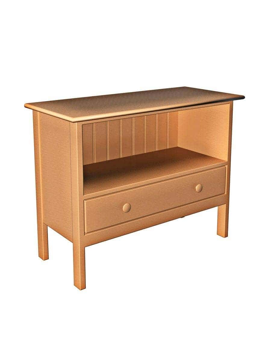 images Patten 1 Drawer Bookcase, Straight Apron, Custom Color