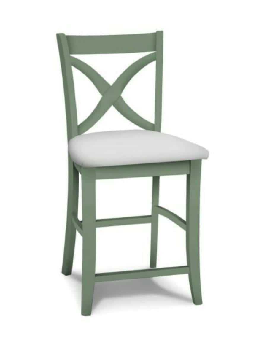 images Beverly Stool, Counter Height, Upholstered Seat, Moss