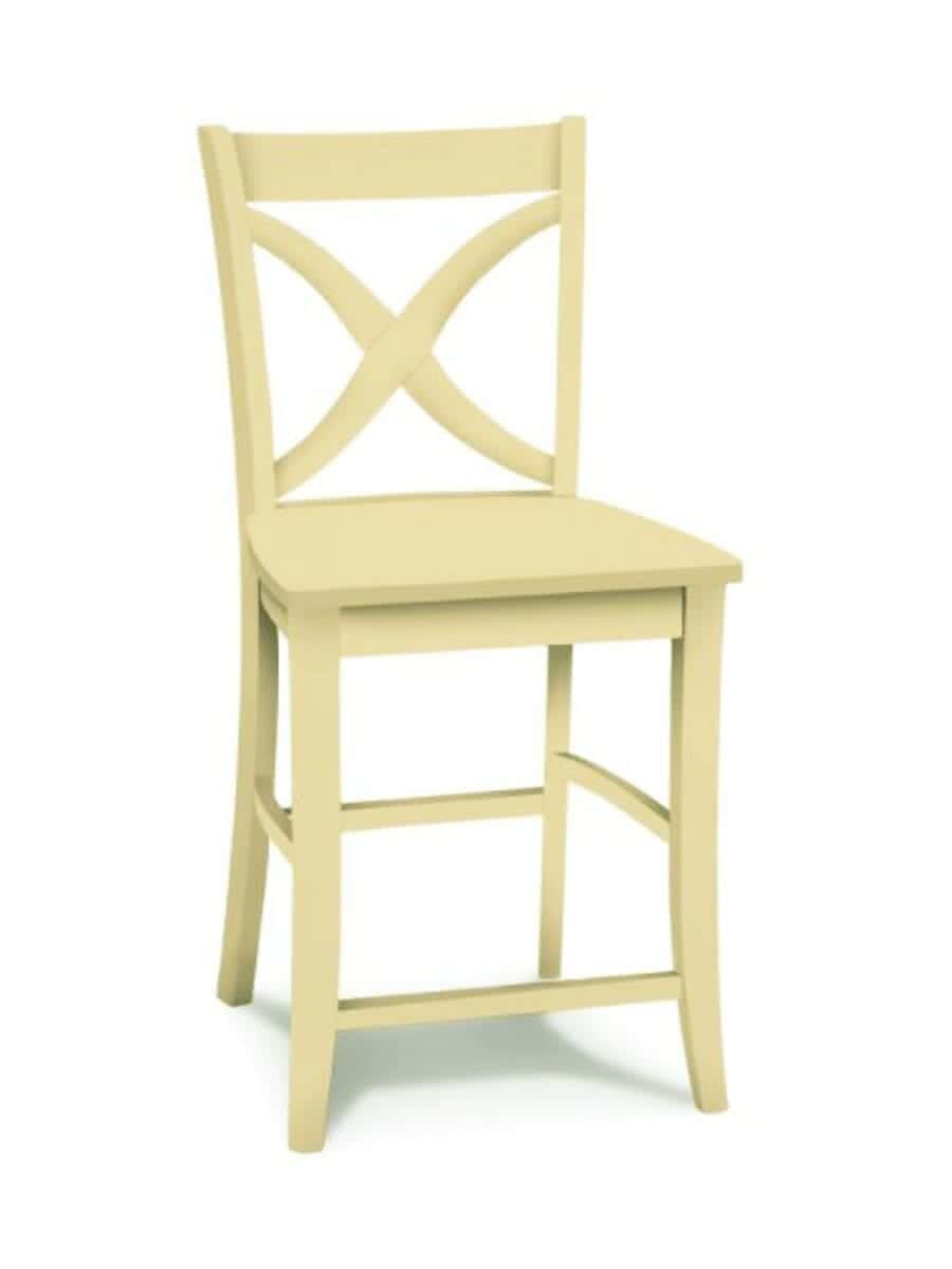images Beverly Stool, Counter Height, Wood Seat, French Vanilla