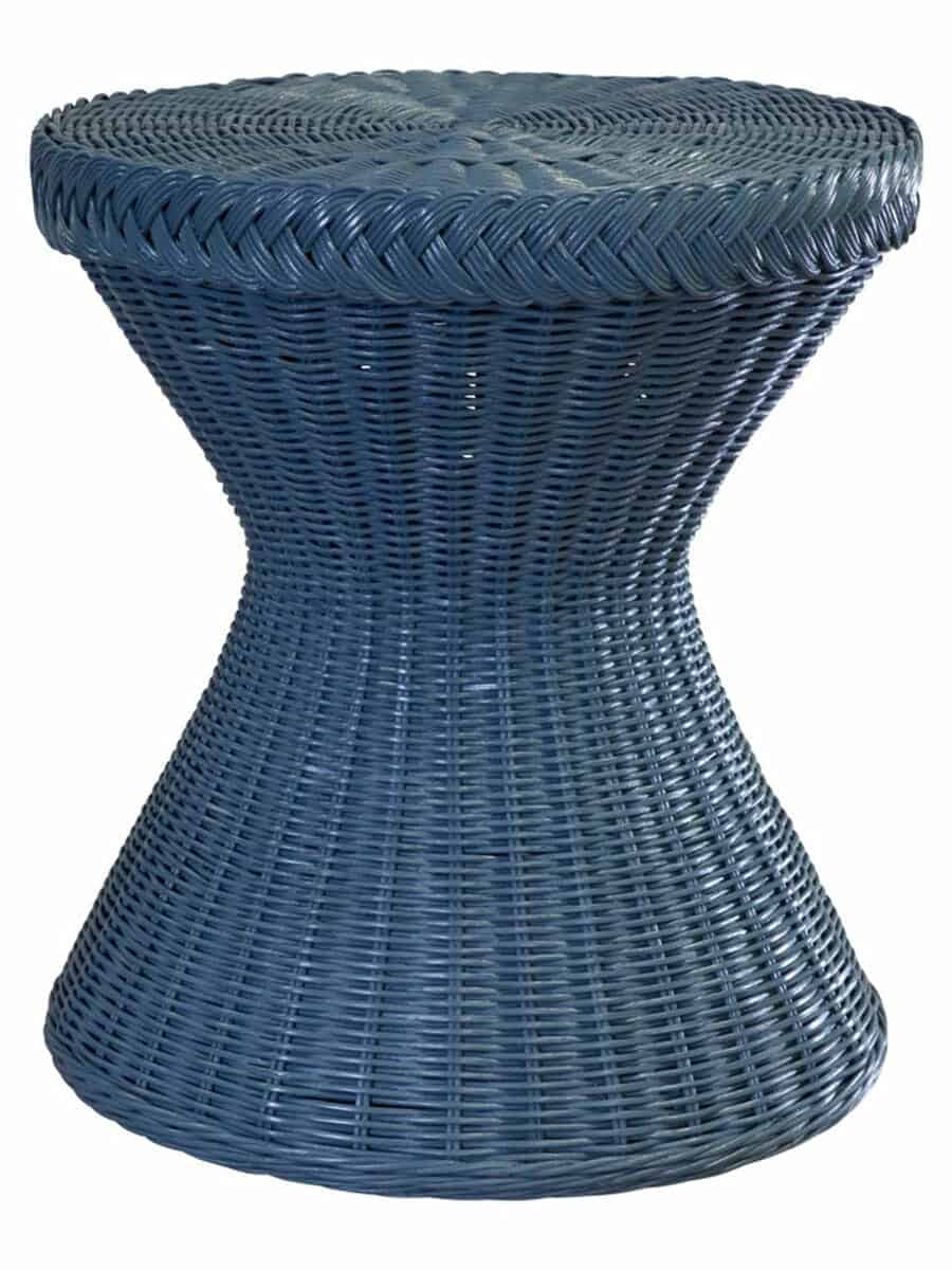images Cape Cod Wicker Hourglass Side Table, Blue