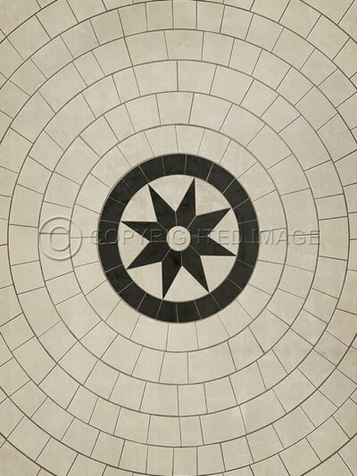 Center Star III Vinyl Floor Cloth, 20x30, 38x56, 52x76, 70x102