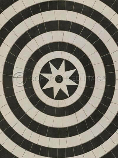 Center Star I Vinyl Floor Cloth, 20x30, 38x56, 52x76, 70x102