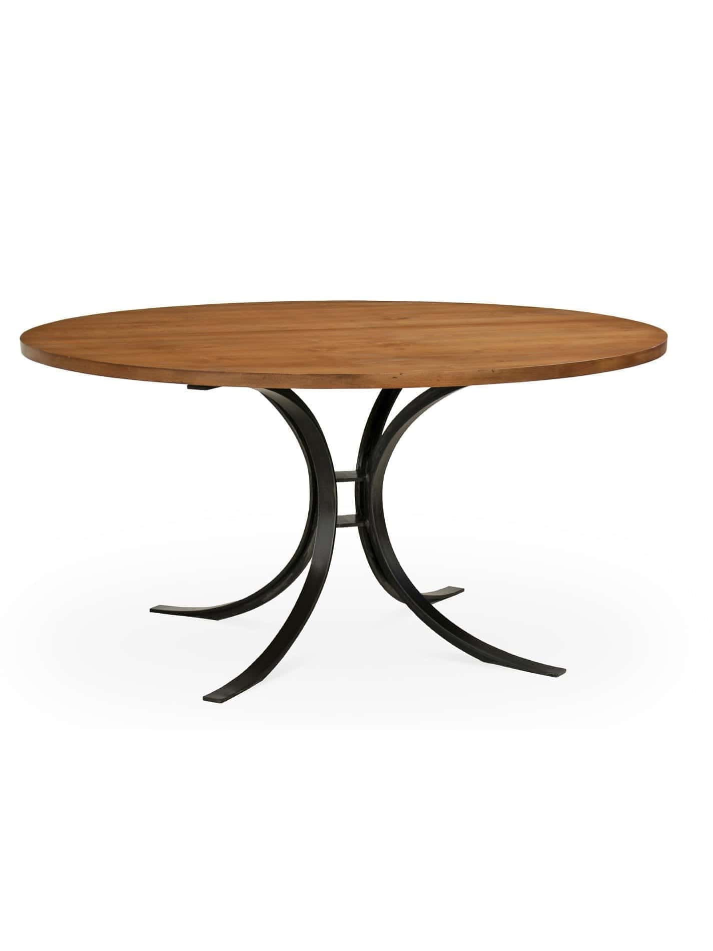 The Hamptons Painted Furniture, Eastport Round Dining Table, Solid Hardwood Almond Top, Blackened Iron Base The Hamptons Painted Furniture, Eastport Round Dining Table, Solid Hardwood Almond Top, Blackened Iron Base