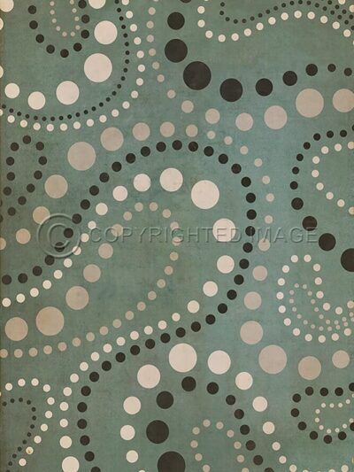 Interstellar Aqua Monochrome Vinyl Floor Cloth, 20x30, 38x56, 52x76, 70x102, 96x140, 120x175