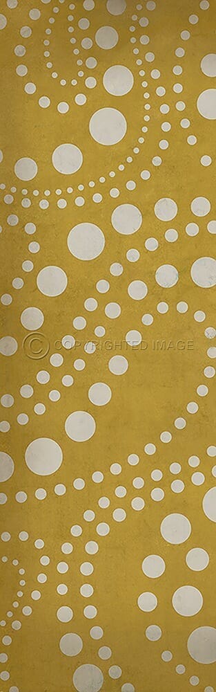 images Interstellar Yellow & White Vinyl Floor Cloth 36x115