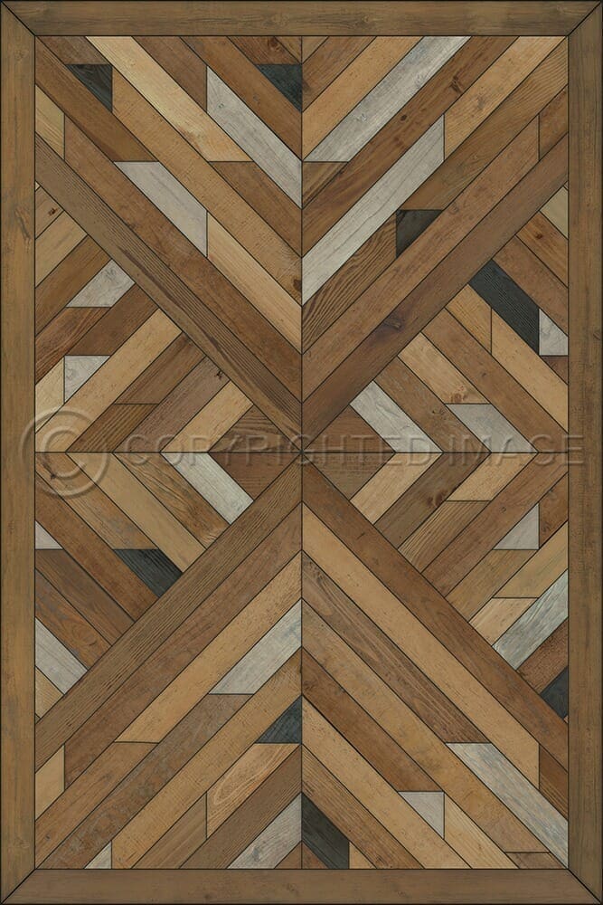 images Kaleidoscope Clove Vinyl Floor Cloth, 20x30, 38x56