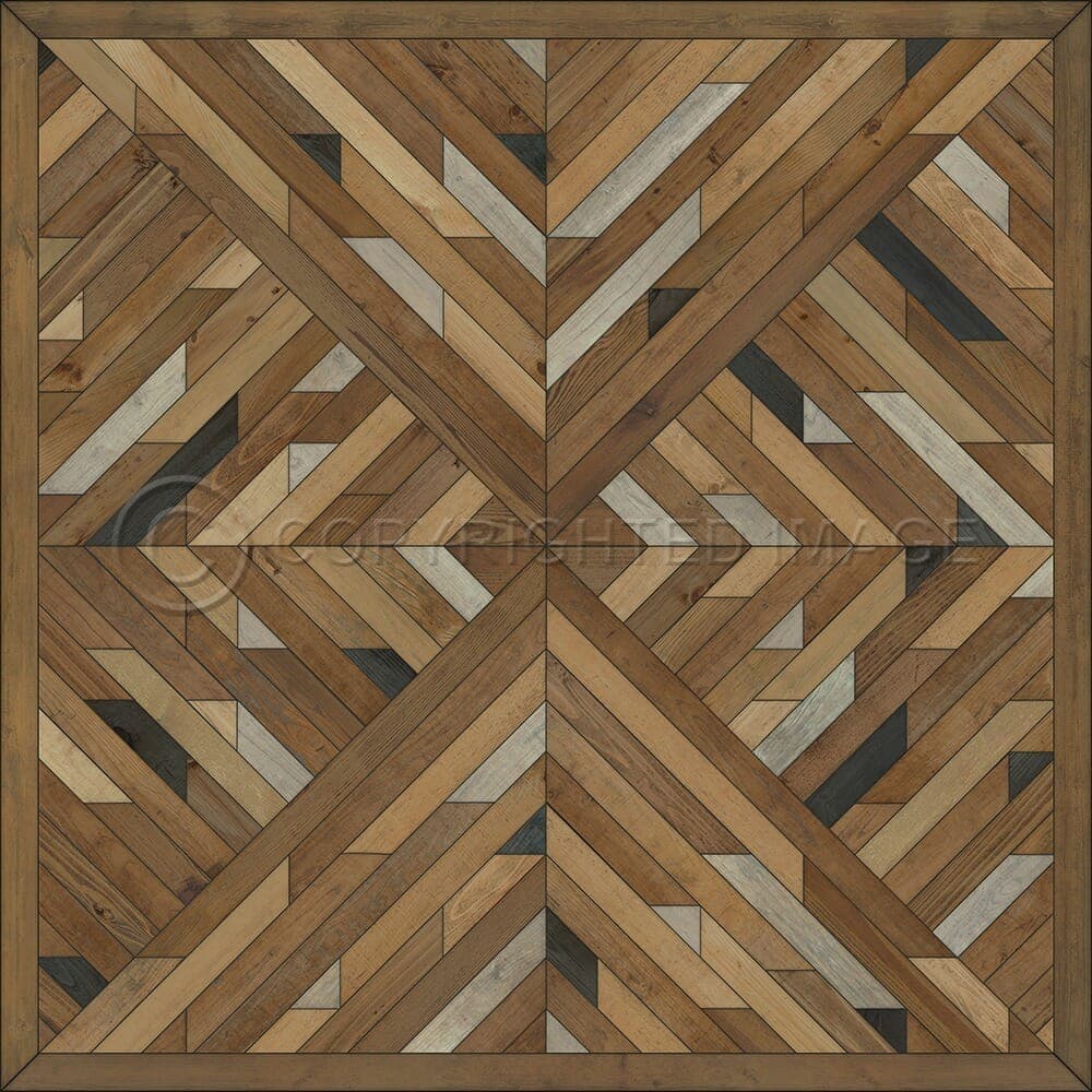 images Kaleidoscope Clove Vinyl Floor Cloth, 36x36, 48x48