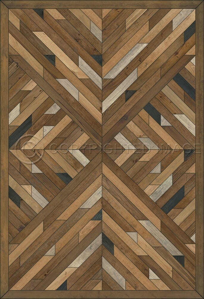 images Kaleidoscope Clove Vinyl Floor Cloth, 52x76, 70x102
