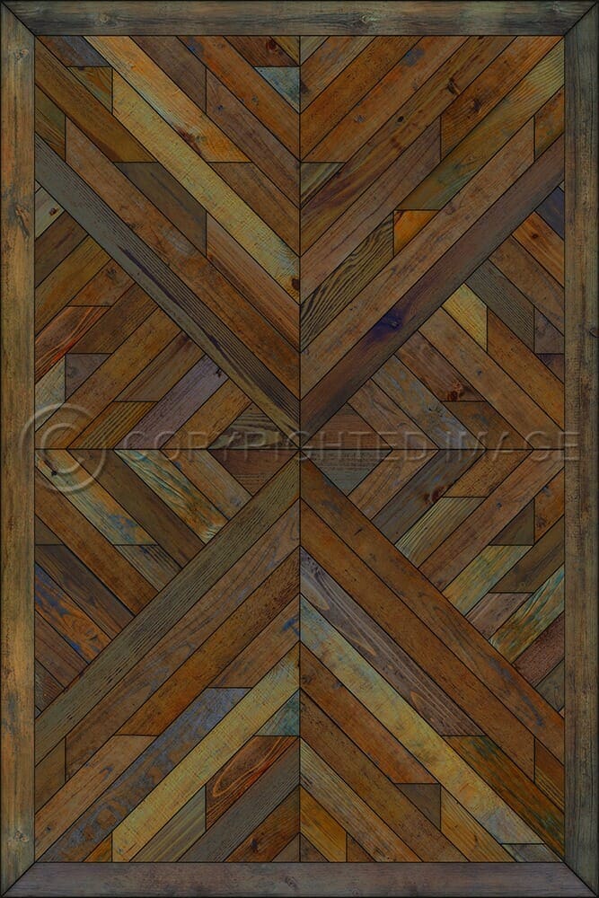 images Kaleidoscope Hemlock Vinyl Floor Cloth , 20x30, 38x56