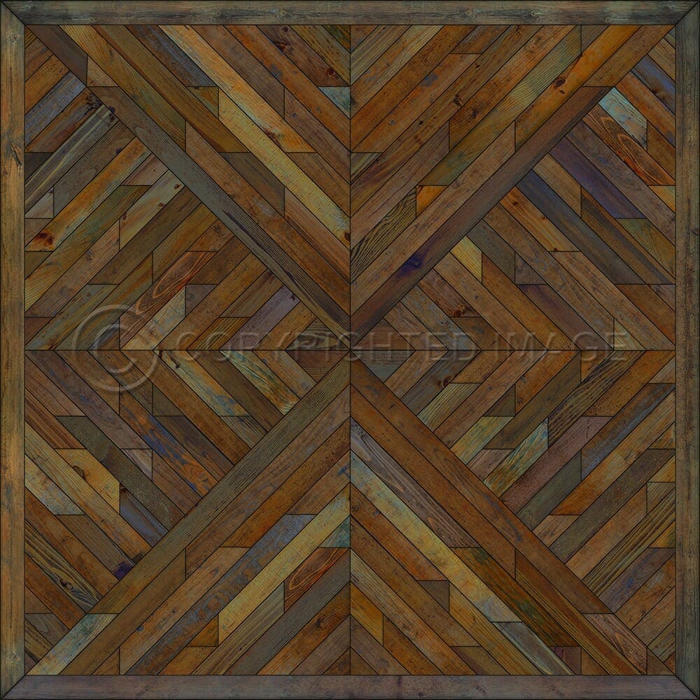images Kaleidoscope Hemlock Vinyl Floor Cloth , 36x36, 48x48