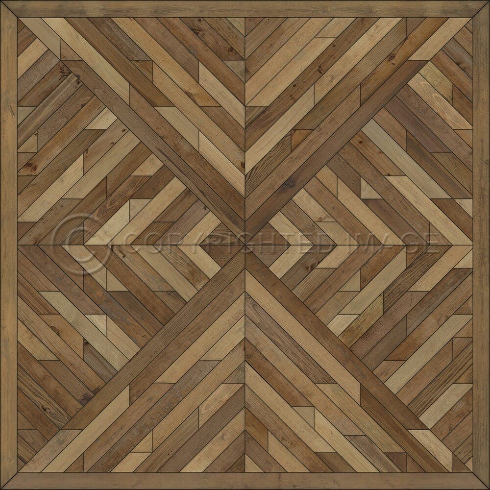 images Kaleidoscope Nutmeg Vinyl Floor Cloth , 36x36, 48x48