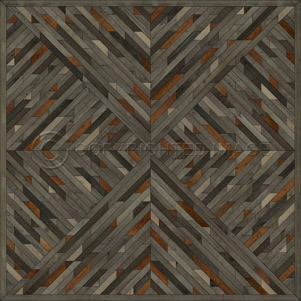 images Kaleidoscope Pecan Vinyl Floor Cloth, 96x96, 120x120