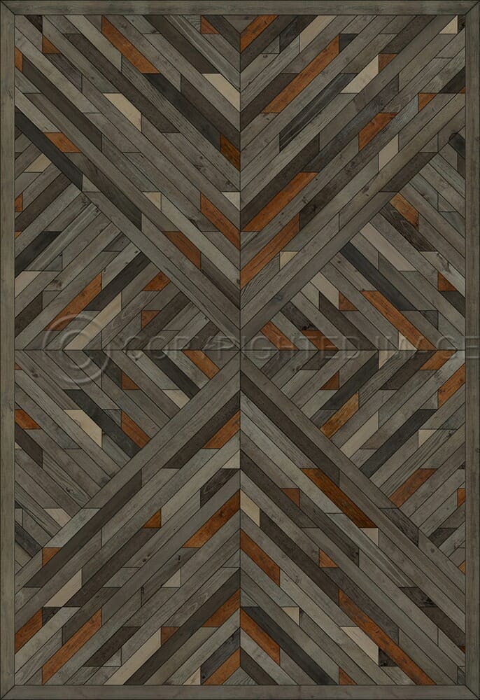 images Kaleidoscope Pecan Vinyl Floor Cloth, 96x140, 120x175