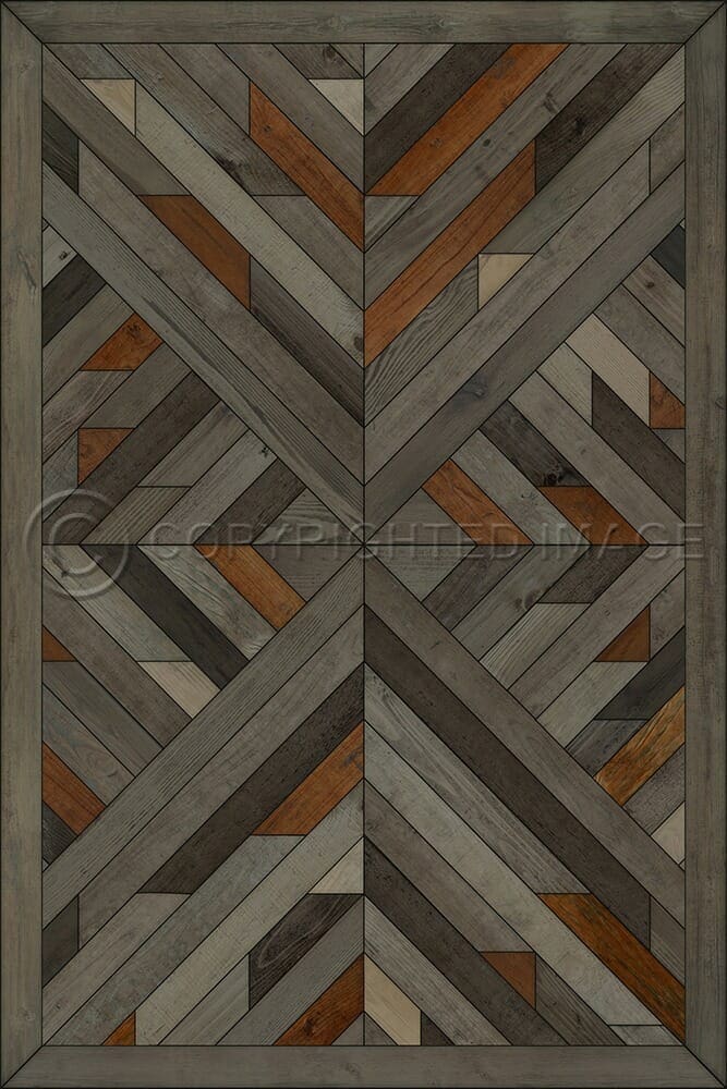 images Kaleidoscope Pecan Vinyl Floor Cloth, 20x30, 38x56