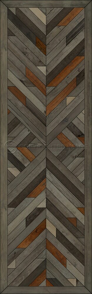 images Kaleidoscope Pecan Vinyl Floor Cloth, 36x115