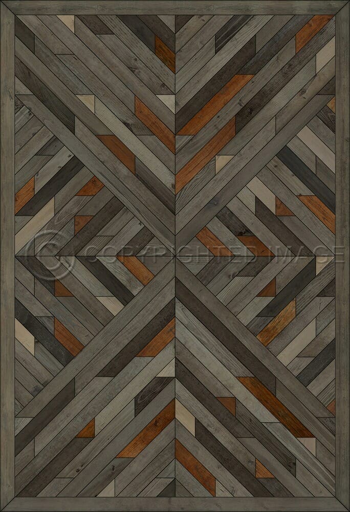 images Kaleidoscope Pecan Vinyl Floor Cloth, 52x76, 70x102
