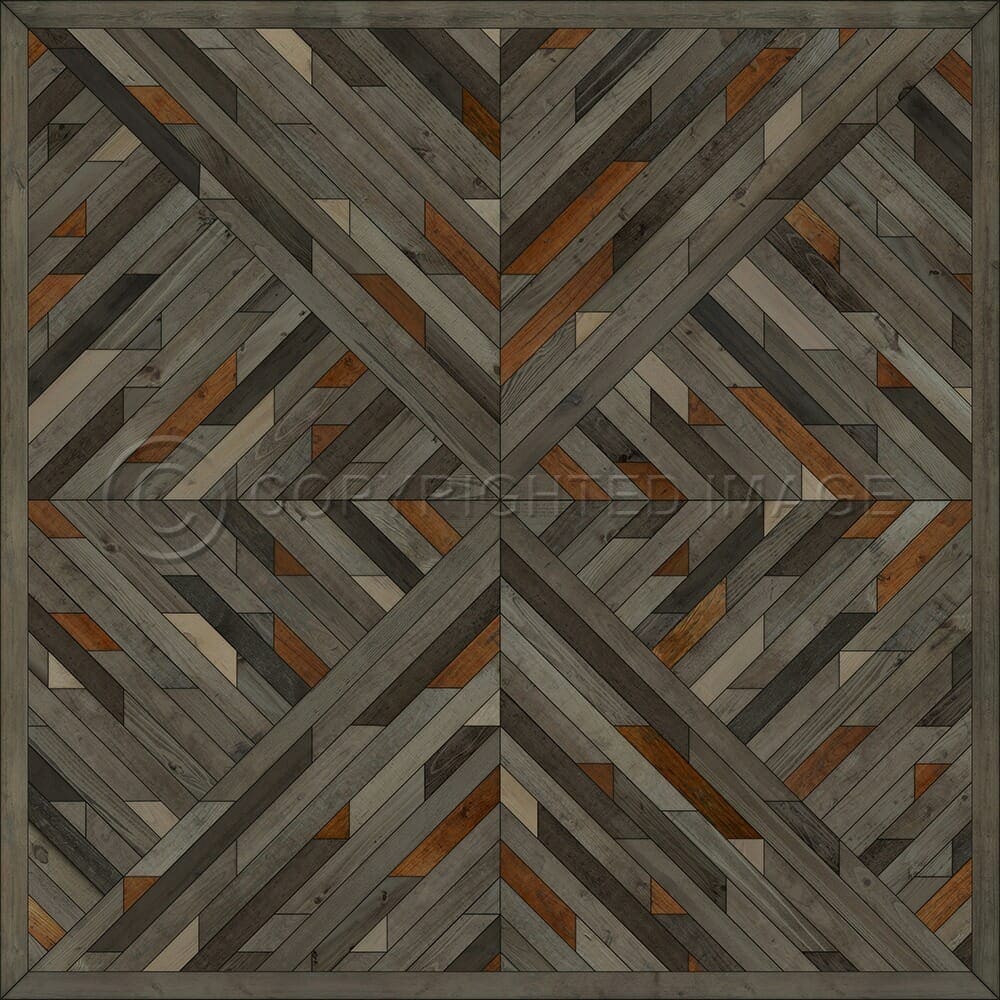 images Kaleidoscope Pecan Vinyl Floor Cloth, 60x60, 72x72
