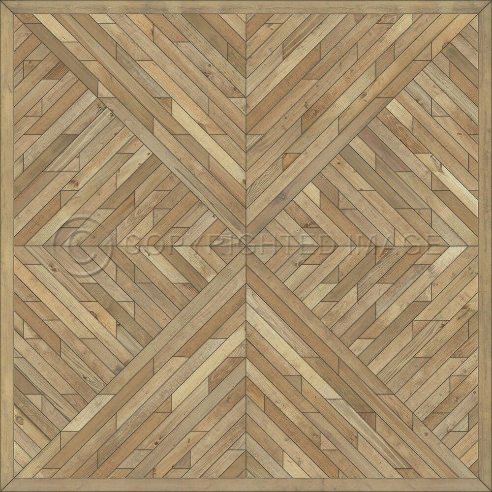 images Kaleidoscope Willow Vinyl Floor Cloth, 60x60, 72x72