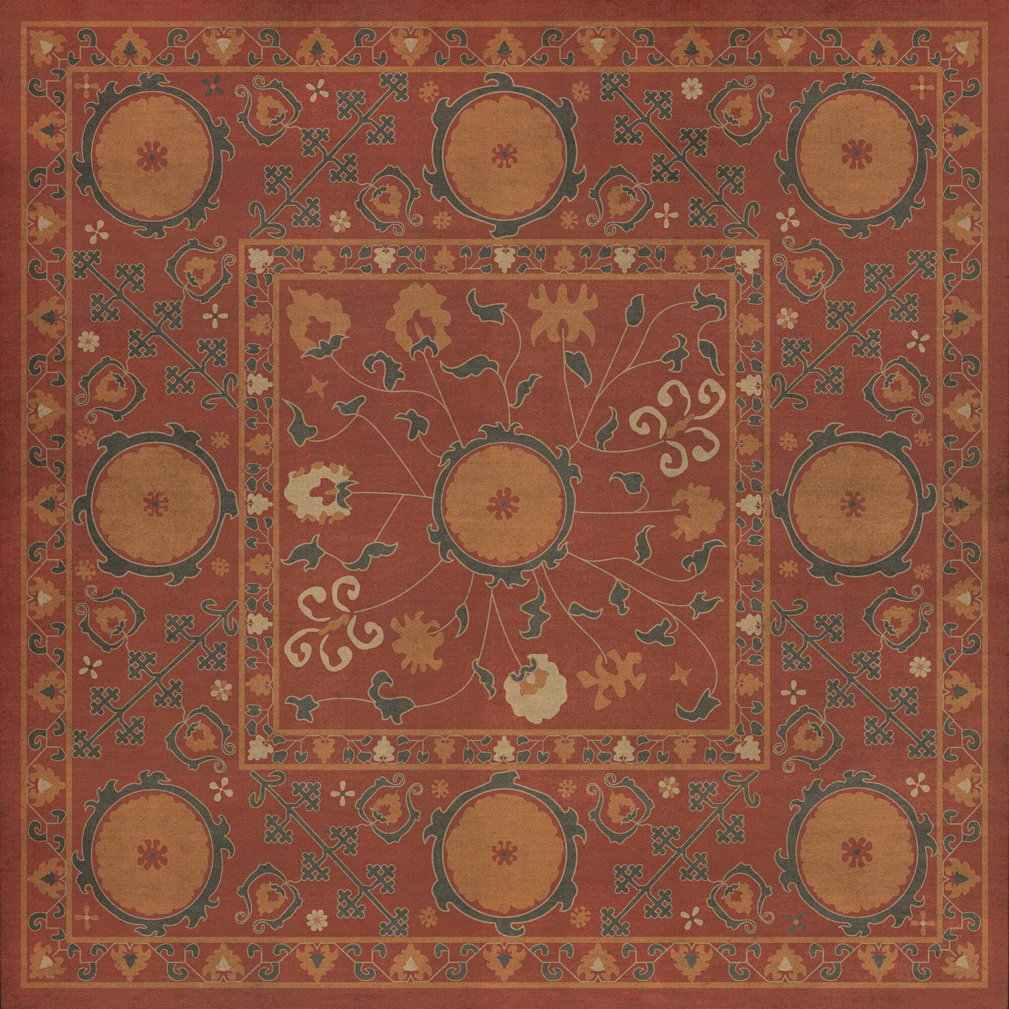 images Krishna Ruby Vinyl Floor Cloth 36x36