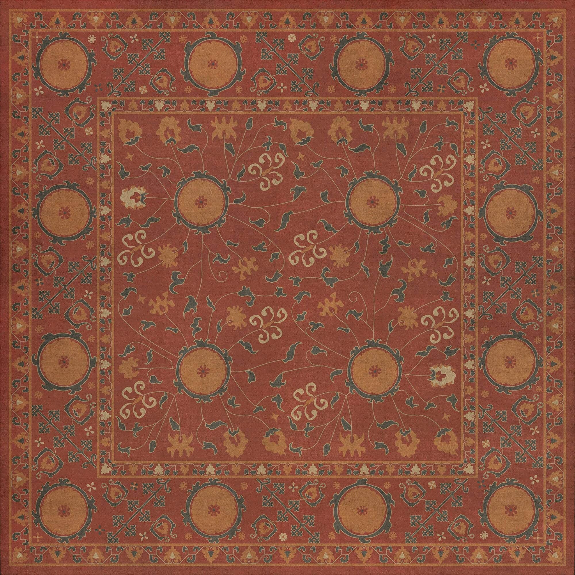 images Krishna Ruby Vinyl Floor Cloth 48x48