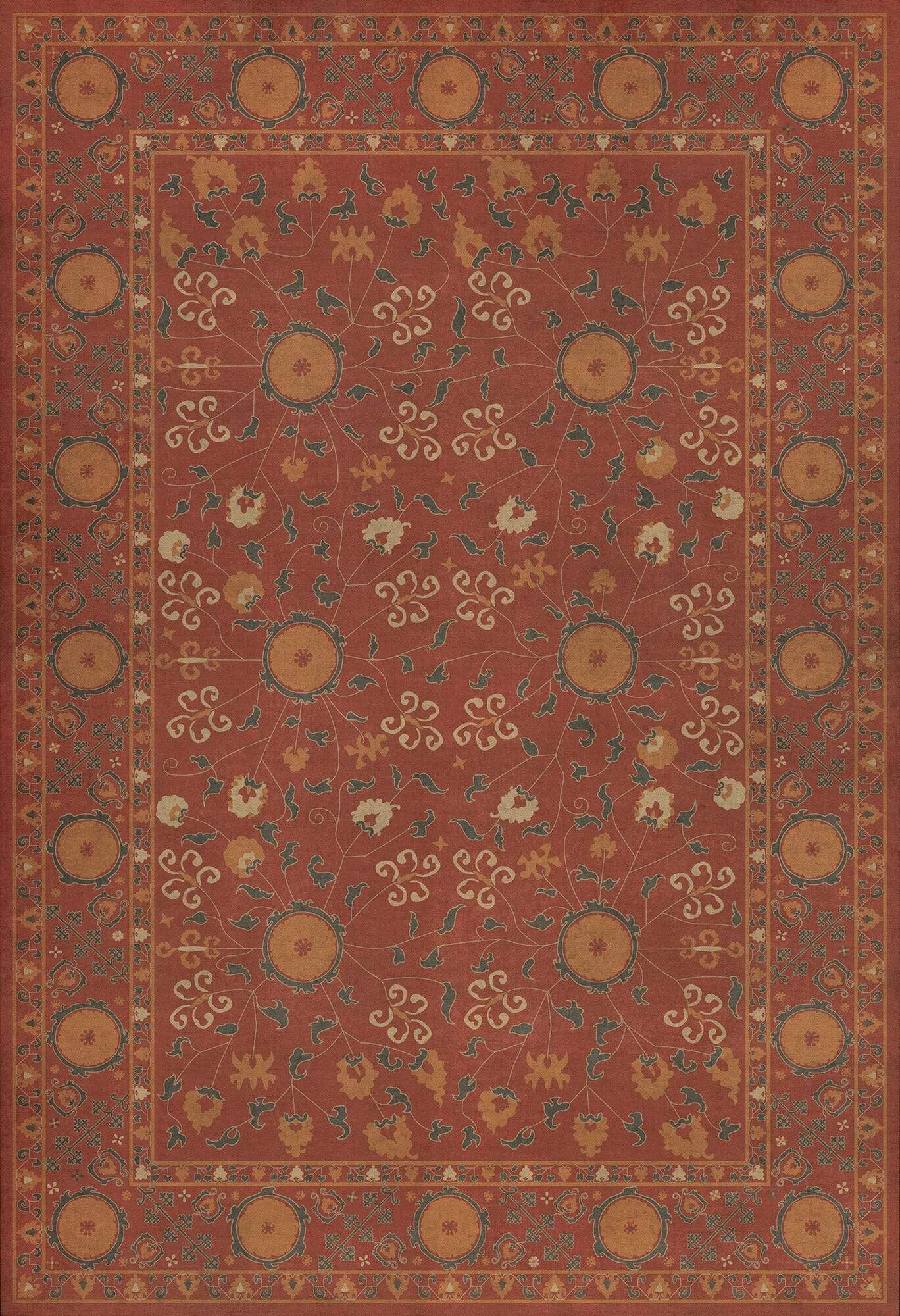 images Krishna Ruby Vinyl Floor Cloth 52x76