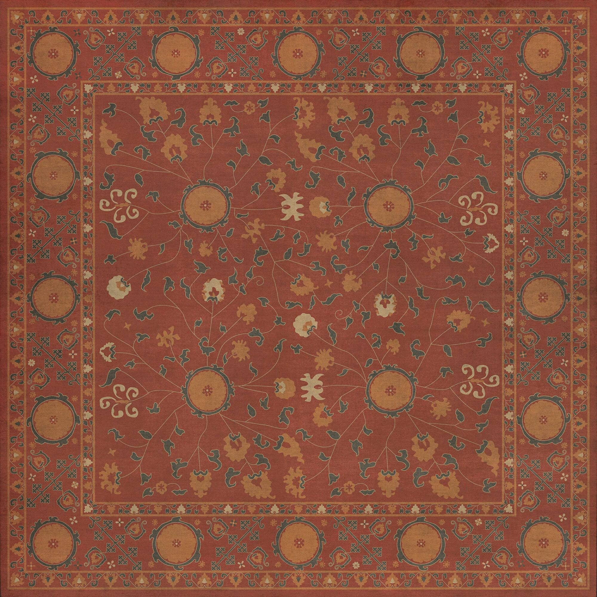 images Krishna Ruby Vinyl Floor Cloth 60x60