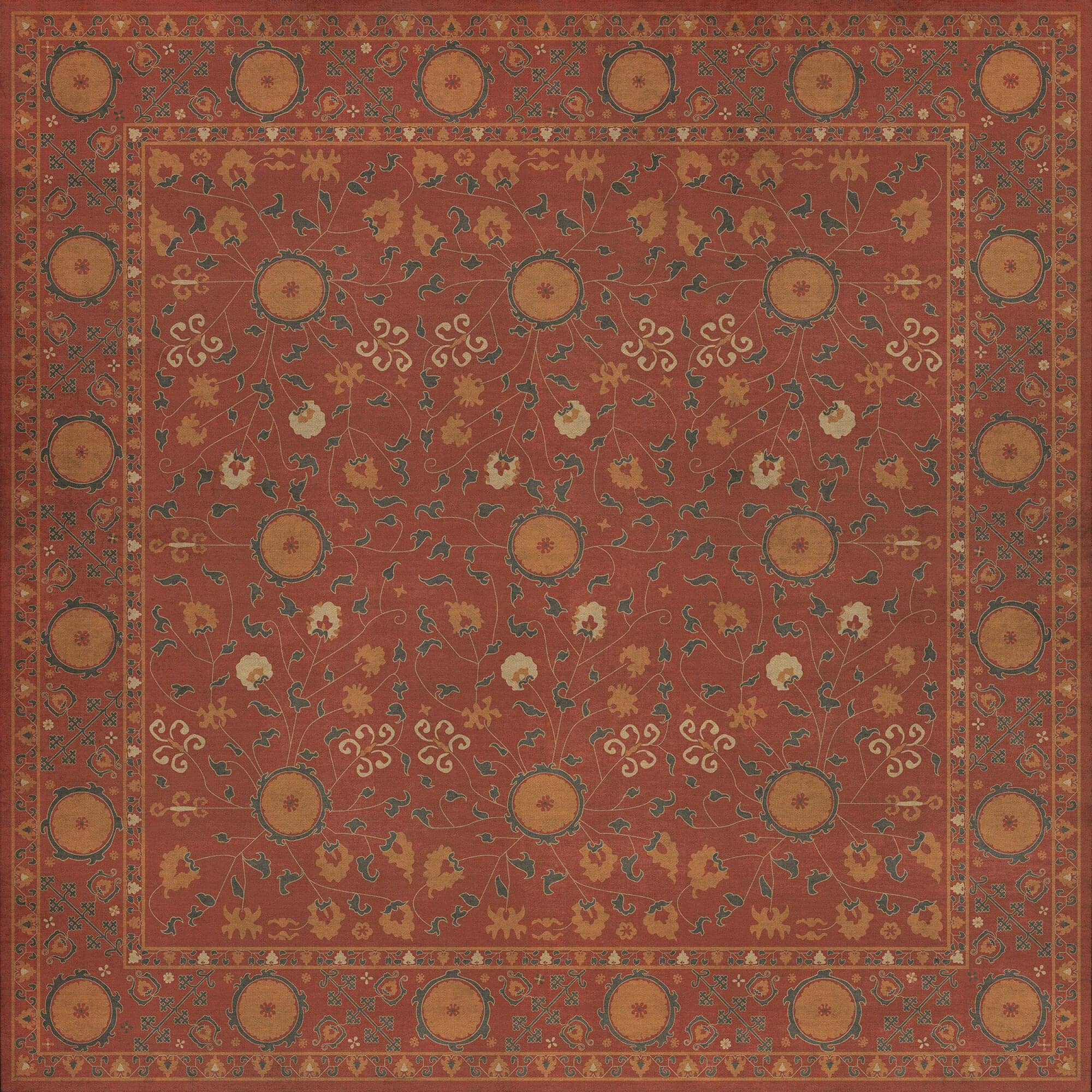 images Krishna Ruby Vinyl Floor Cloth 72x72