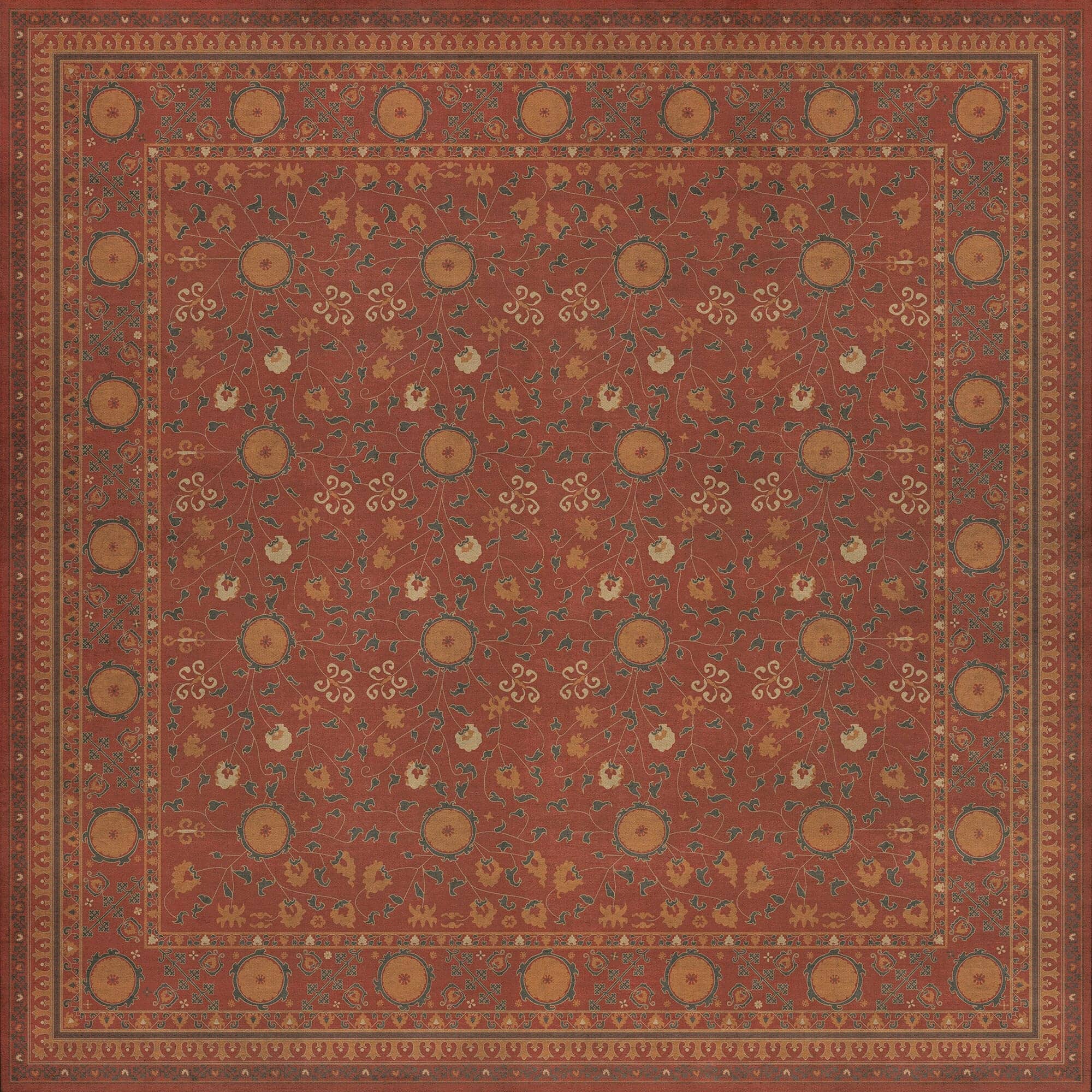 images Krishna Ruby Vinyl Floor Cloth 96x96