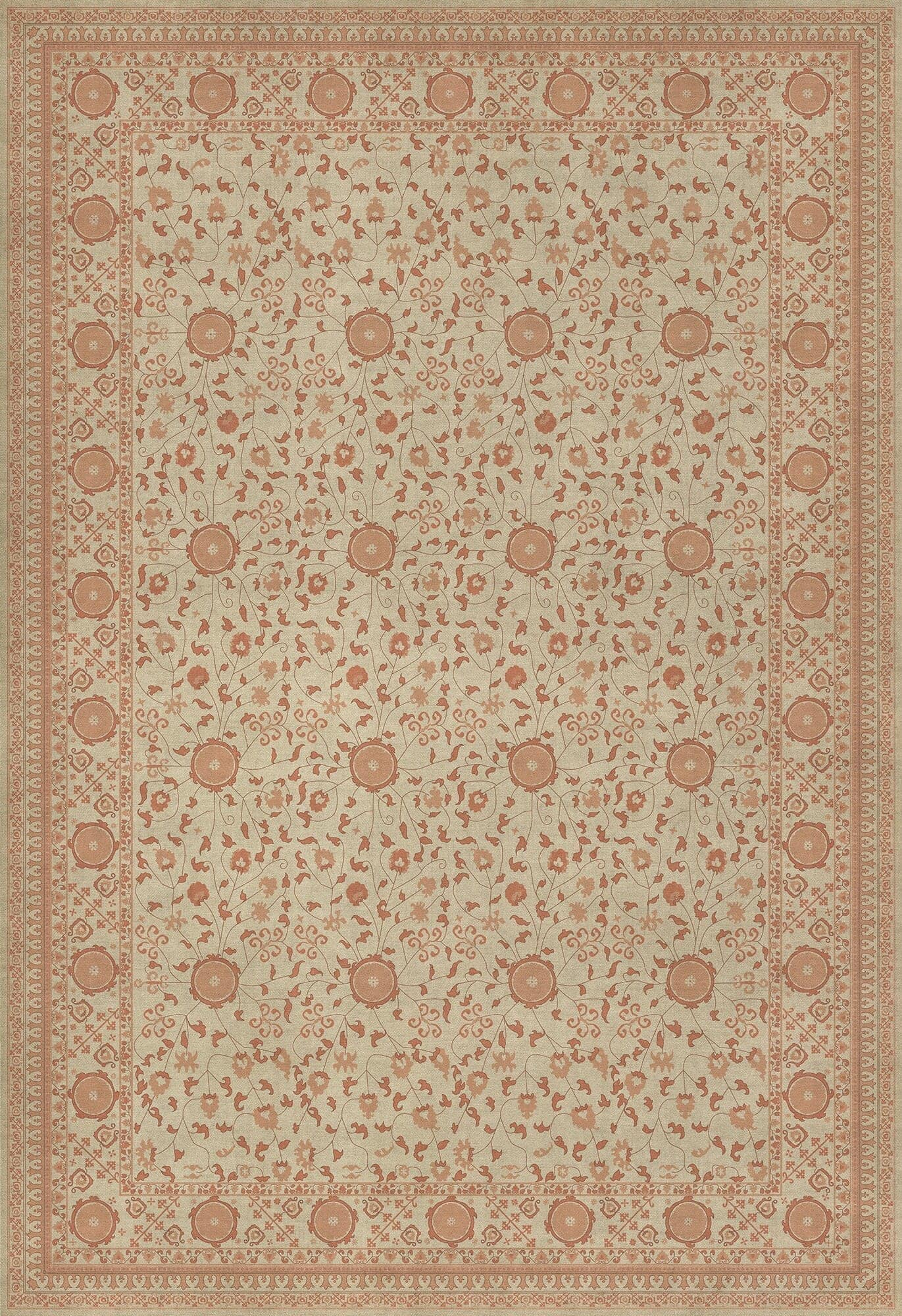 images Krishna Terracotta Vinyl Floor Cloth 96x140