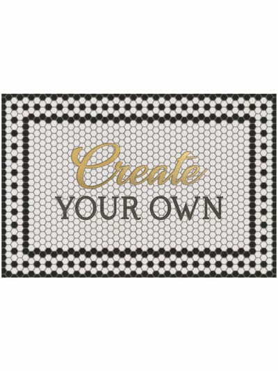 Manhattan with Gold Vinyl Floor Cloth, 24 x 36