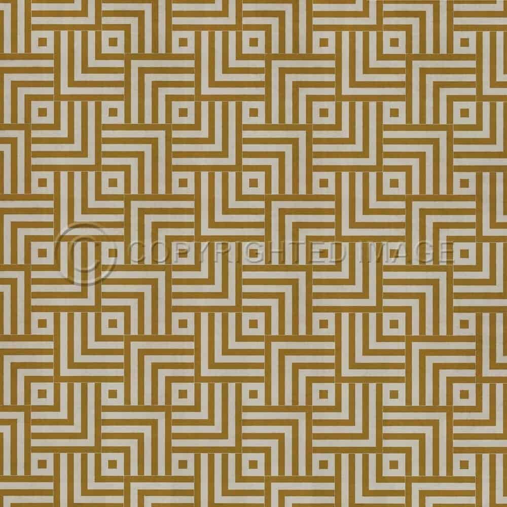 images Mazey Gold and Ivory Vinyl Floor Cloth, 96x96, 120x120