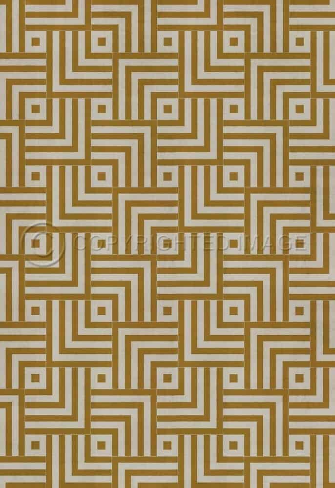 images Mazey Gold and Ivory Vinyl Floor Cloth, 96x140, 120x175