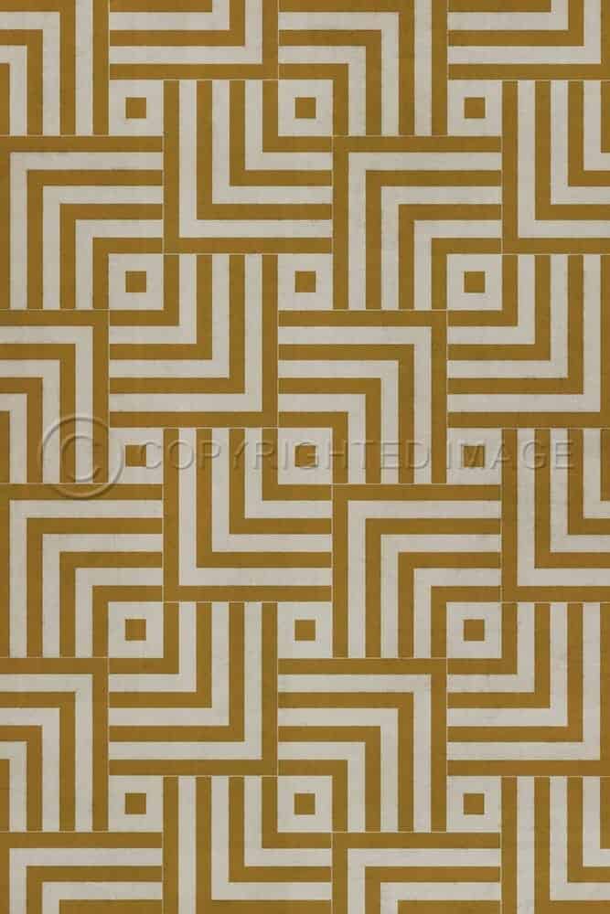 images Mazey Gold and Ivory Vinyl Floor Cloth, 20x30, 38x56, 52x76, 70x102