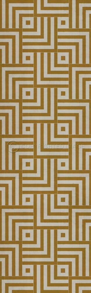 images Mazey Gold and Ivory Vinyl Floor Cloth, 36x115