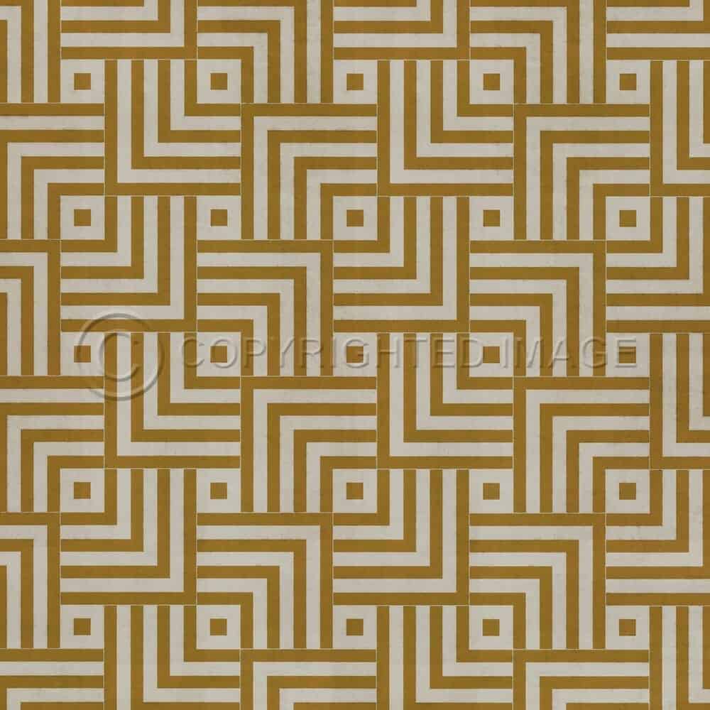 images Mazey Gold and Ivory Vinyl Floor Cloth, 60x60, 72x72