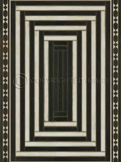 Minos Maze Dark with Border Vinyl Floor Cloth, 20 x 30, 38 x 56