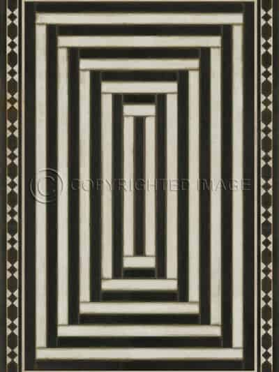 Minos Maze with Border Vinyl Floor Cloth, 20 x 30, 38 x 56