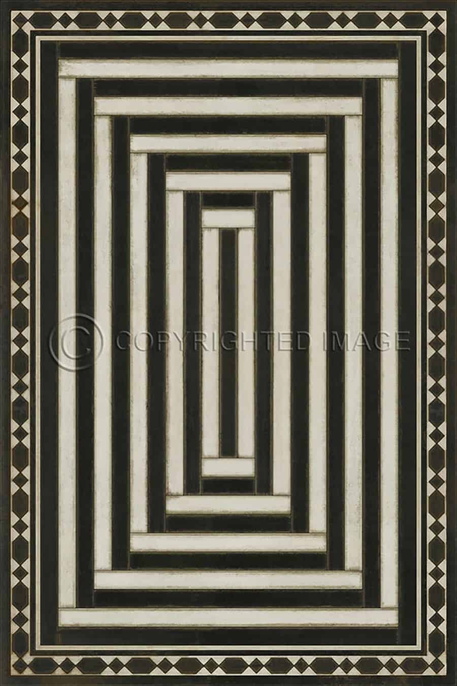 images Minos Maze with Border Vinyl Floor Cloth, 20 x 30, 38 x 56