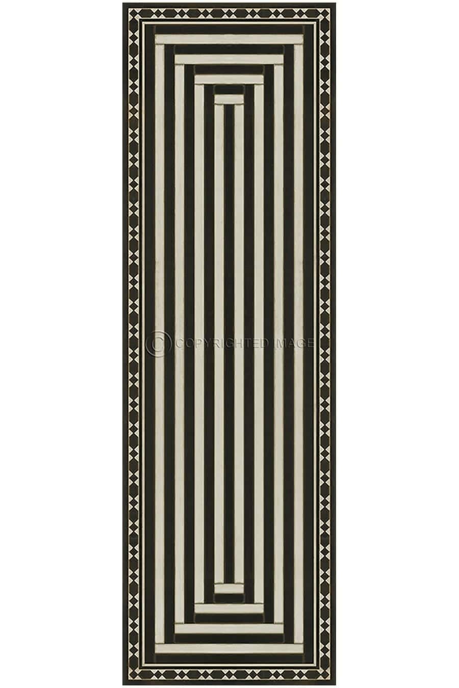 images Minos Maze with Border Vinyl Floor Cloth, 36 x 115 Runner
