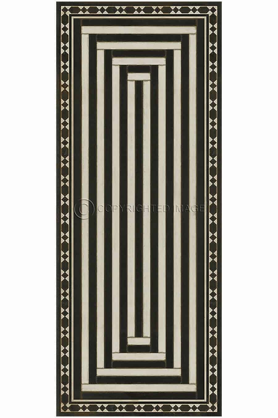 images Minos Maze with Border Vinyl Floor Cloth, 36 x 90 Runner