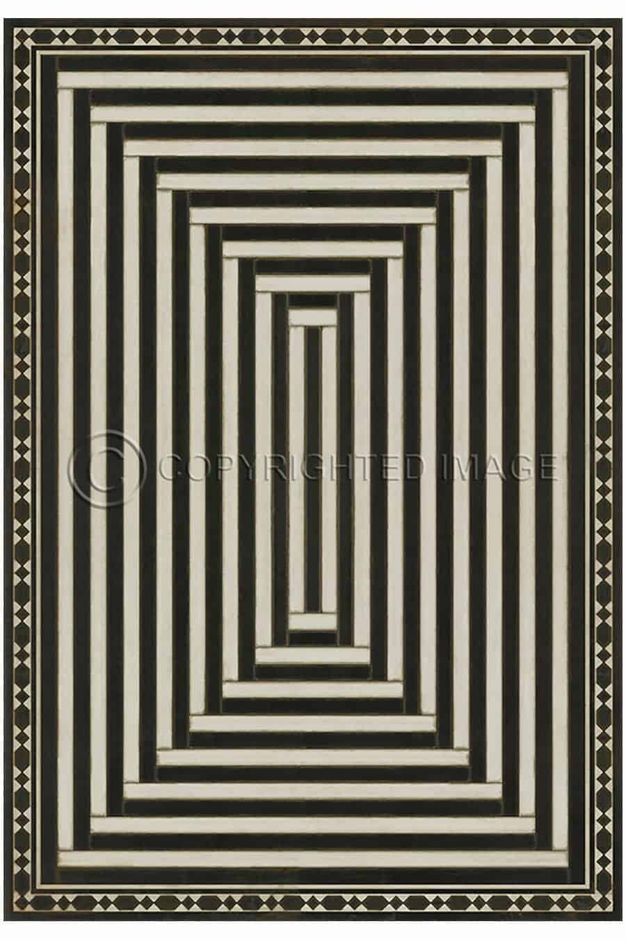 images Minos Maze with Border Vinyl Floor Cloth, 52 x 76, 70 x 102