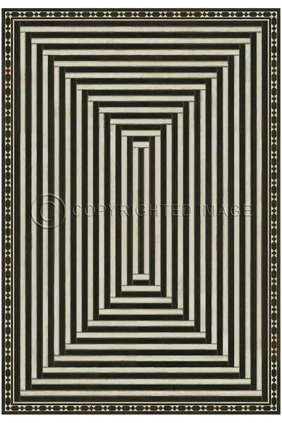 images Minos Maze with Border Vinyl Floor Cloth, 96 x 140, 120 x 175