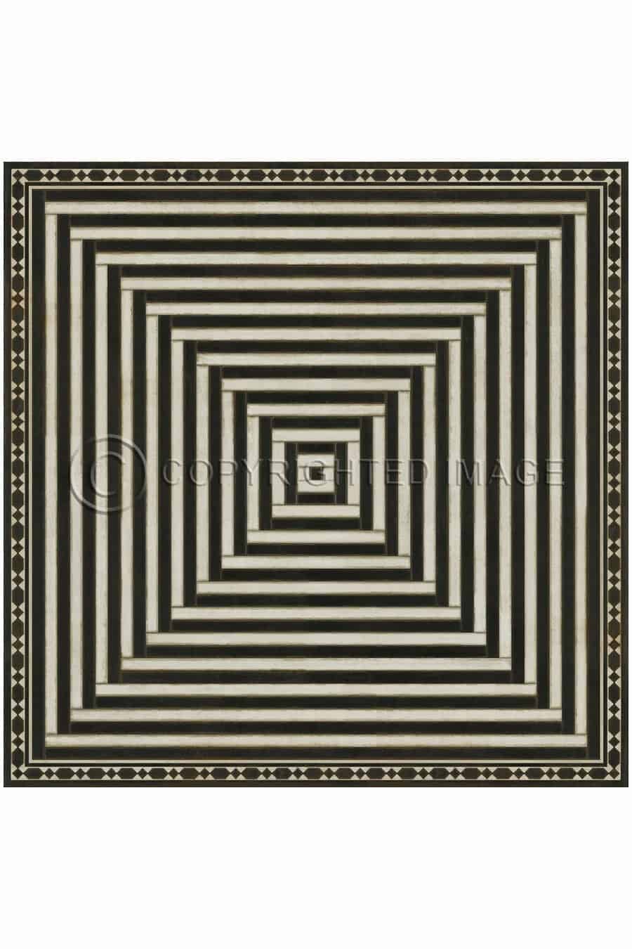 images Minos Maze with Border Vinyl Floor Cloth, 96 x 96, 120 x 120 Square