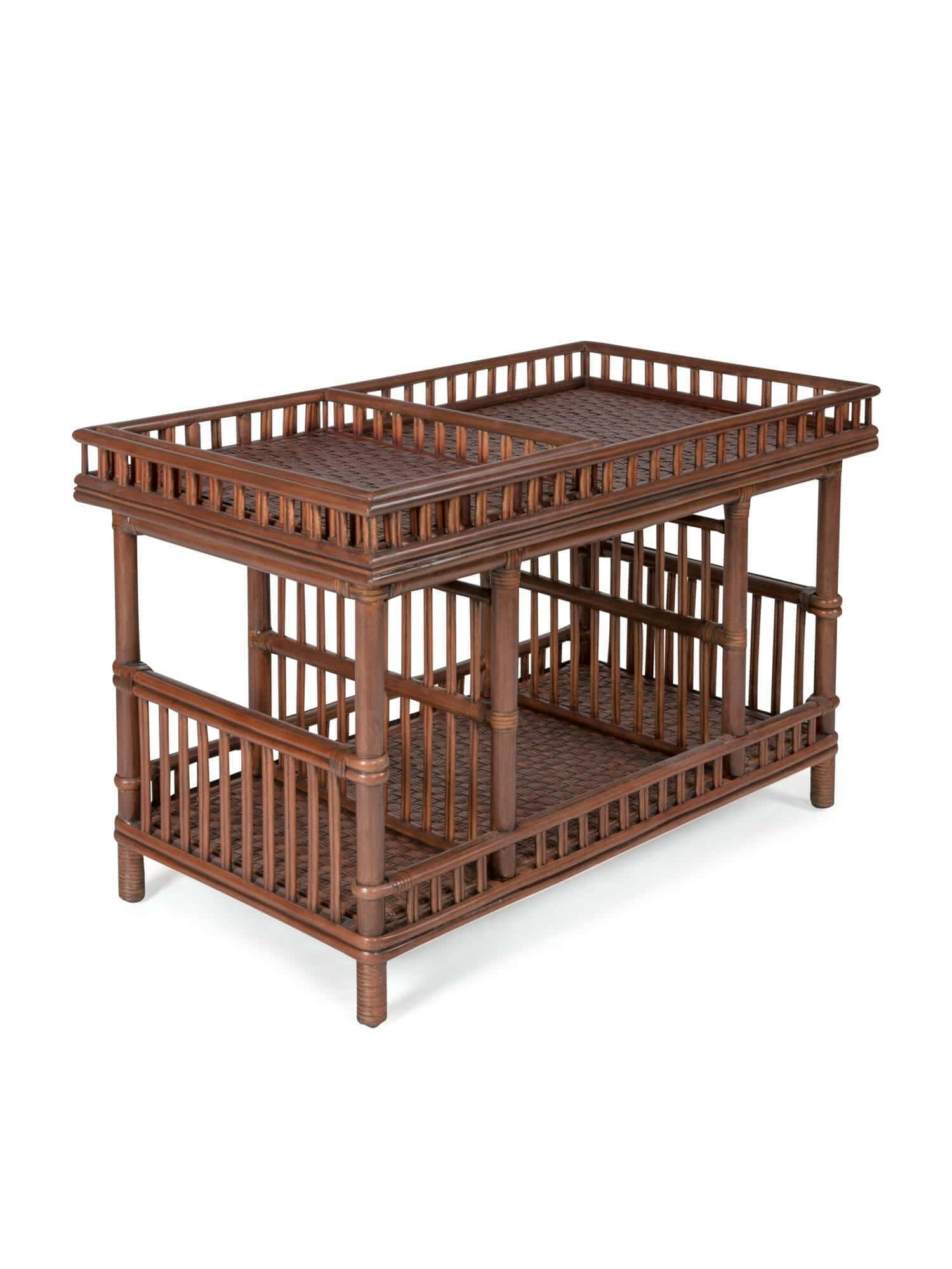 images Porch Wicker Furniture, Bay Rattan Coffee Table with Tray, Coffee