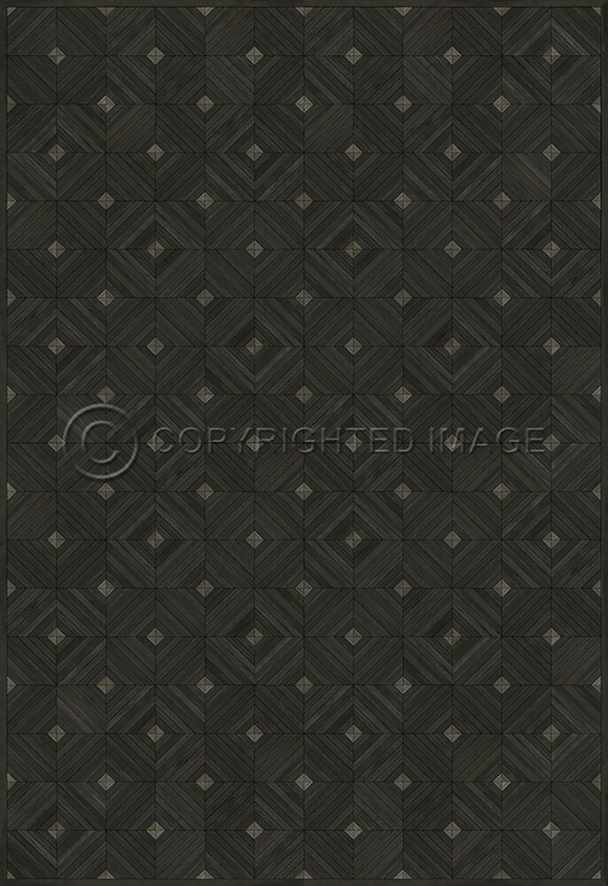 images Parquet Charcoal Vinyl Floor Cloth, 96x140, 120x175